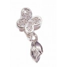 Cubic Zirconia Butterfly Ice Pick Pinch Bail